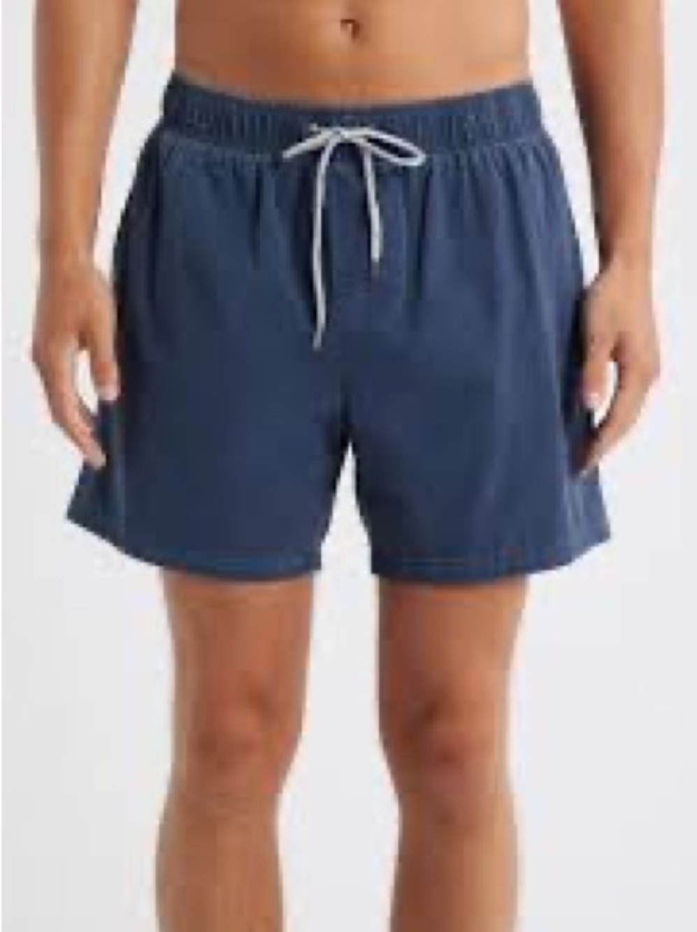 Vintage Summer  Elastic Waist  string swim Shorts - Navy